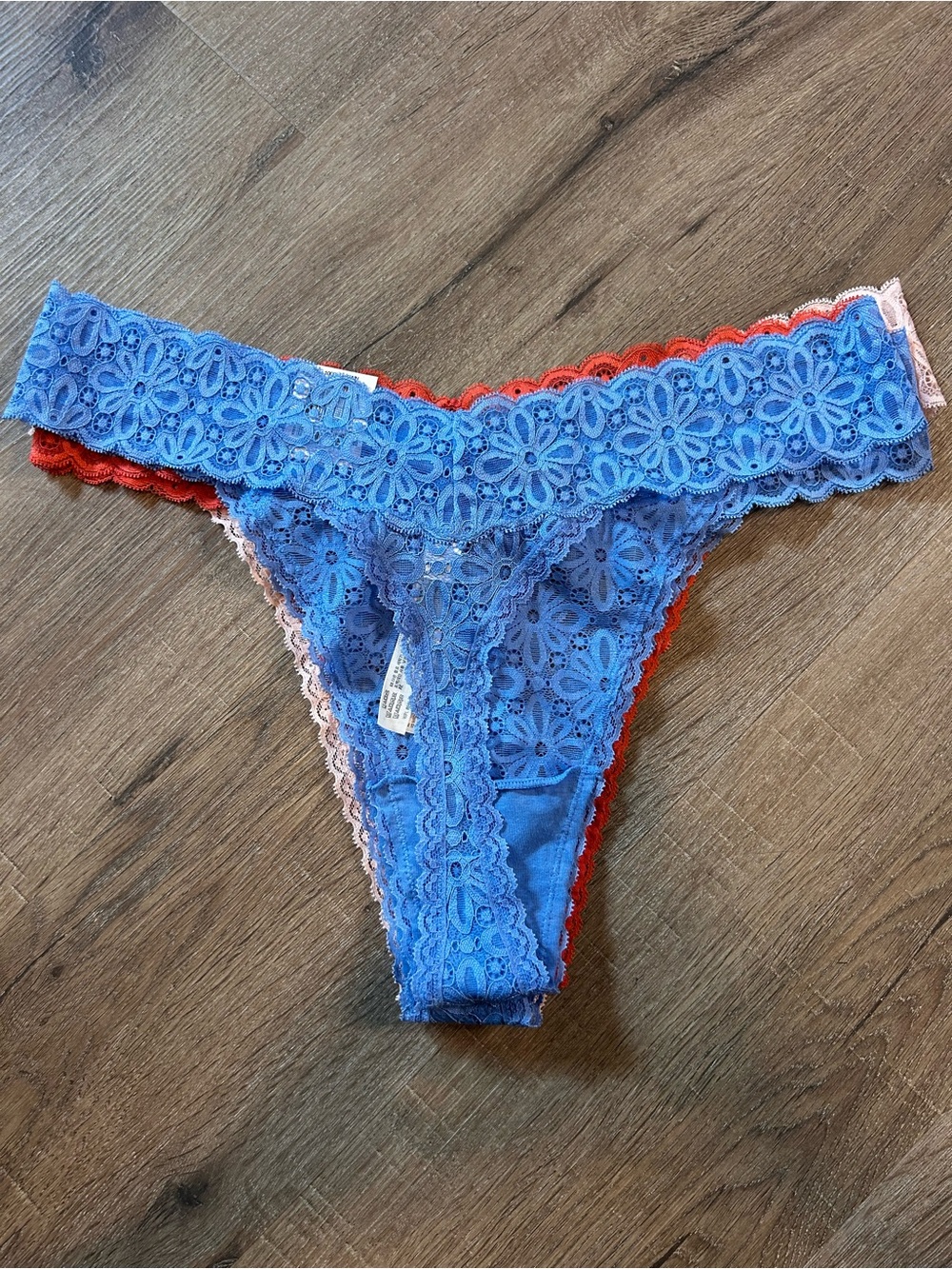 New Jenni by Jennifer Moore Thong Panties Womens Plus 1X-3X Floral Lace 4 Pack - Picture 4 of 4